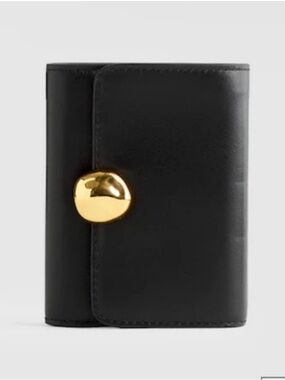 Madewell Sculpted Metal Trifold Wallet Black